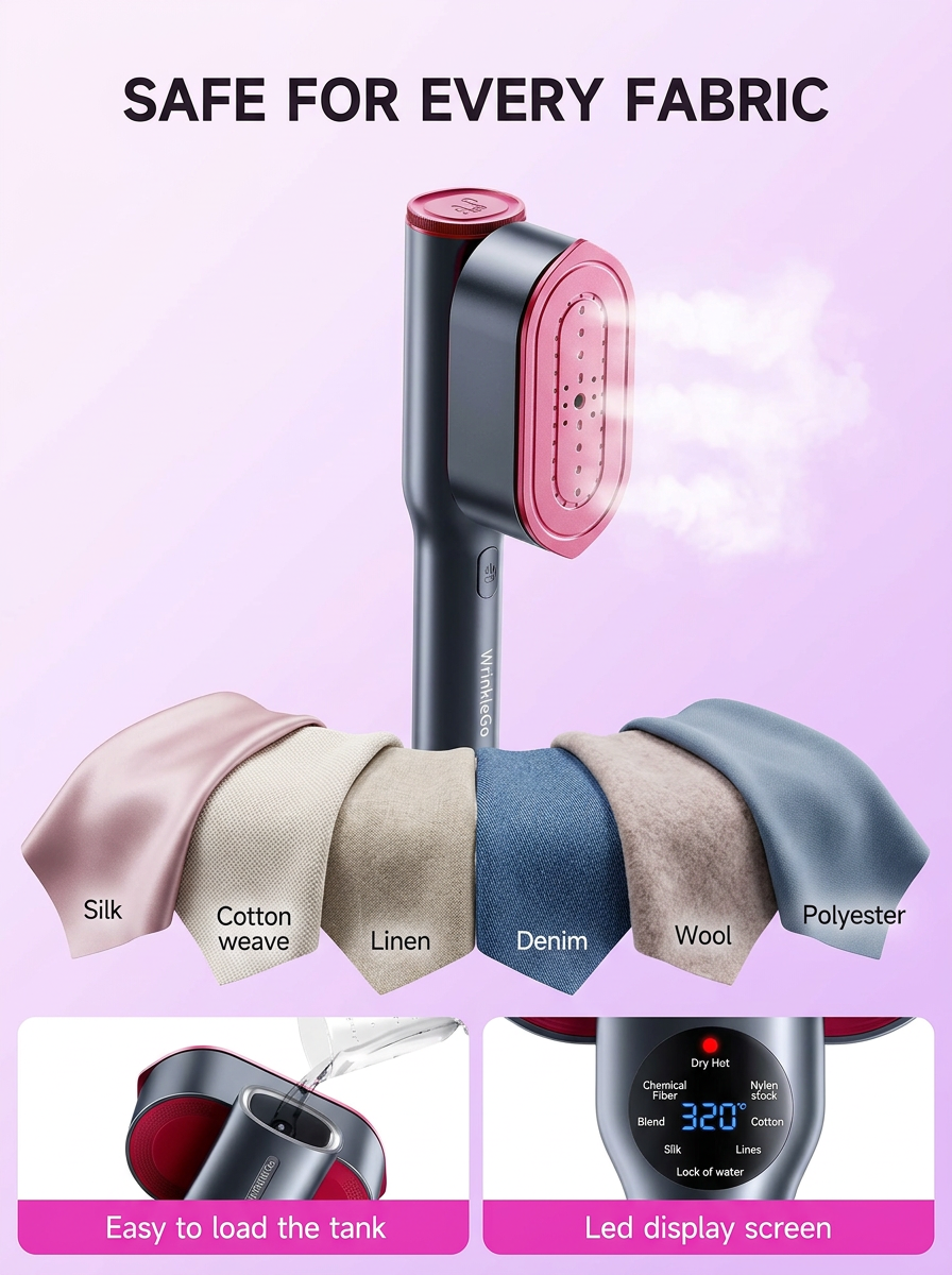 WrinkleGo™ Portable Clothing Iron Steamer